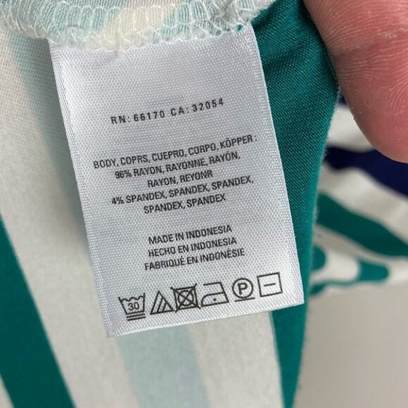 Anthropologie Striped Asymmetric Hem Short Sleeve Top‎ Size Small T-Shirt Blouse - Picture 5 of 12